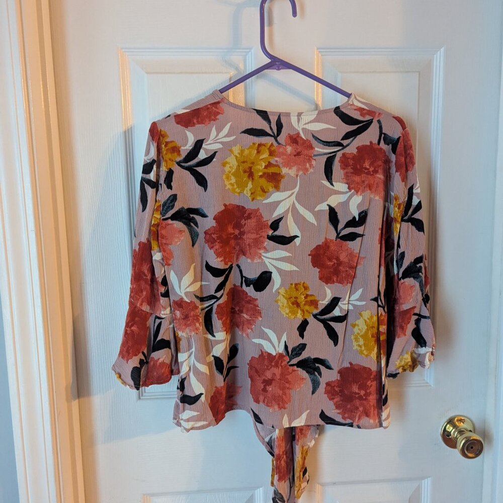 Staccato floral gauze top with tie - medium - Picture 5 of 6